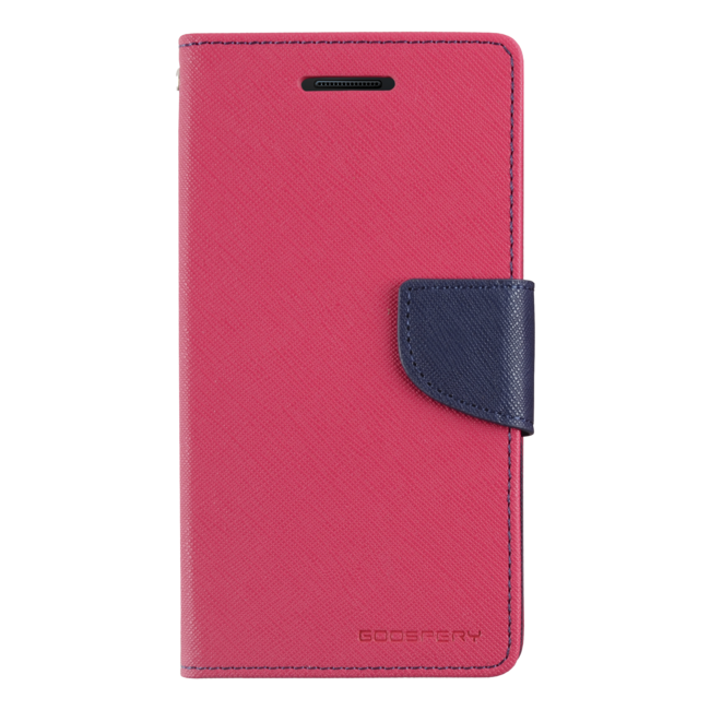 Telefoonhoesje geschikt voor Apple iPhone 13 Pro - Mercury Fancy Diary Wallet Case - Hoesje met Pasjeshouder - Magenta/Blauw