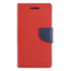 Telefoonhoesje geschikt voor Apple iPhone 13 Pro - Mercury Fancy Diary Wallet Case - Hoesje met Pasjeshouder - Rood/Blauw