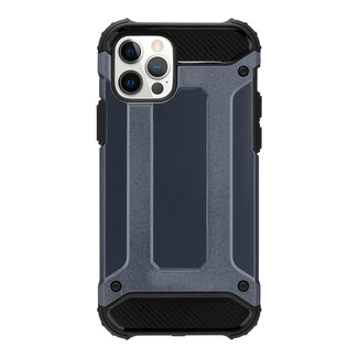 Mercury Goospery Telefoonhoesje geschikt voor iPhone 13 - Metallic Armor Case - Donker Blauw