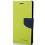 Telefoonhoesje geschikt voor Apple iPhone 13 Pro Max - Mercury Fancy Diary Wallet Case - Hoesje met Pasjeshouder - Lime Groen/Blauw