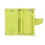 Telefoonhoesje geschikt voor Apple iPhone 13 Pro Max - Mercury Fancy Diary Wallet Case - Hoesje met Pasjeshouder - Donker Blauw/Lime