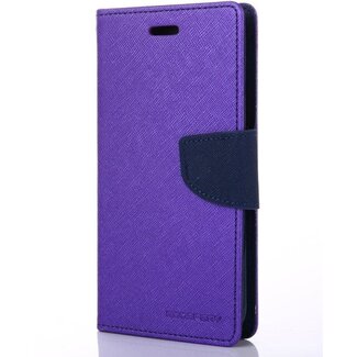 Mercury Goospery Telefoonhoesje geschikt voor Apple iPhone 13 Pro Max - Mercury Fancy Diary Wallet Case - Hoesje met Pasjeshouder - Paars/Blauw