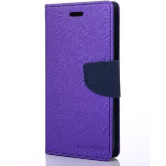 Mercury Goospery Telefoonhoesje geschikt voor Apple iPhone 13 - Mercury Fancy Diary Wallet Case - Hoesje met Pasjeshouder - Paars/Blauw