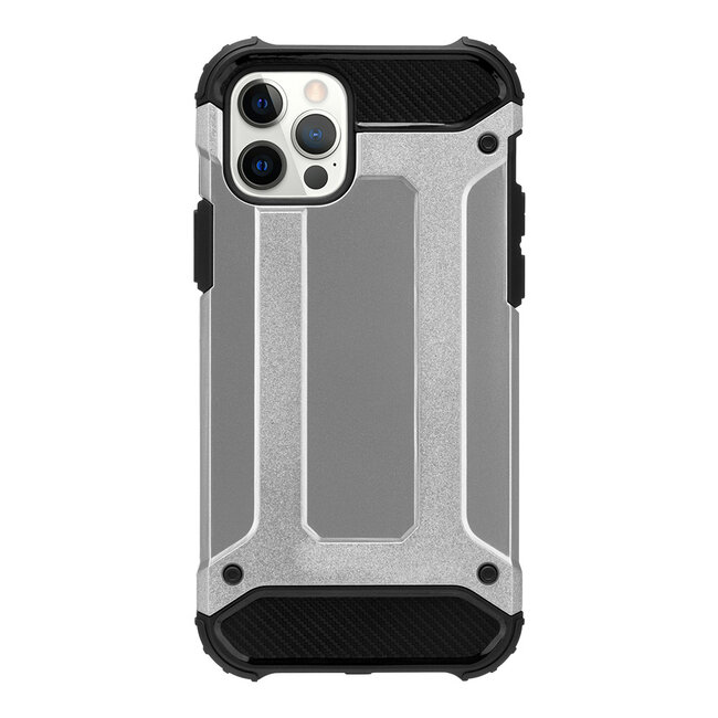 Telefoonhoesje geschikt voor iPhone 13 Mini - Metallic Armor Case - Zilver