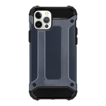Telefoonhoesje geschikt voor iPhone 13 Mini - Metallic Armor Case - Donker Blauw