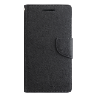 Mercury Goospery Telefoonhoesje geschikt voor Apple iPhone 13 Mini - Mercury Fancy Diary Wallet Case - Hoesje met Pasjeshouder - Zwart