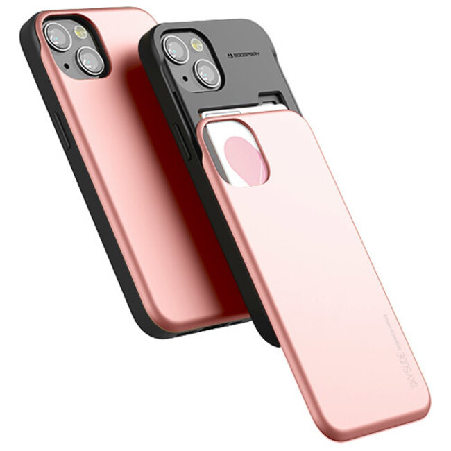 Telefoonhoesje geschikt voor Apple iPhone 13 - Mercury Sky Slide Bumper Case - Rose Goud