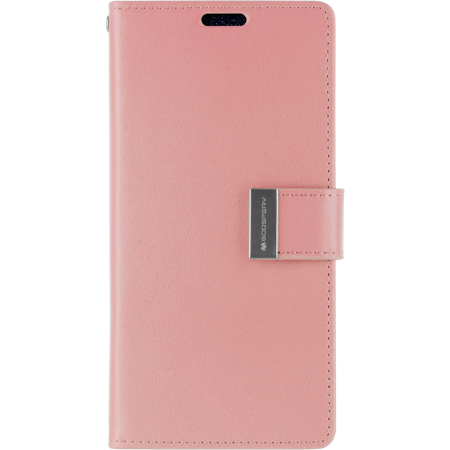 Telefoonhoesje geschikt voor Apple iPhone 13 Pro Max - Goospery Rich Diary Case - Hoesje met Pasjeshouder - Roze