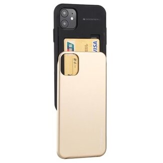 Mercury Goospery Telefoonhoesje geschikt voor Apple iPhone 13 Mini - Mercury Sky Slide Bumper Case - Goud