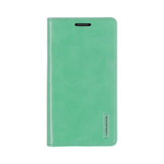 Mercury Goospery Telefoonhoesje geschikt voor Apple iPhone 13 Mini - Blue Moon Flip Case - Met pasjeshouder - Turquoise