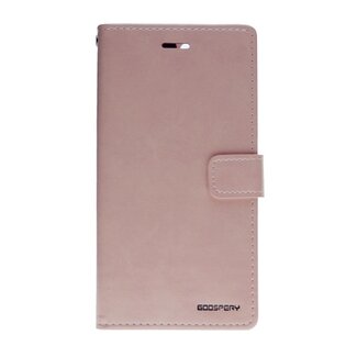 Mercury Goospery Telefoonhoesje geschikt voor Apple iPhone 13 Mini - Blue Moon Diary Wallet Case -Rose Goud