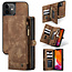 CaseMe - Telefoonhoesje geschikt voor Apple iPhone 13 - 2 in 1 Book Case en Back Cover - Bruin