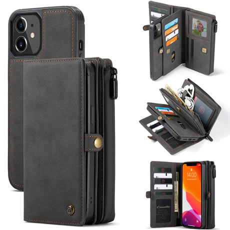 CaseMe - Telefoonhoesje geschikt voor Apple iPhone 13 - Back Cover en Wallet Book Case - Multifunctioneel - Zwart afbeelding