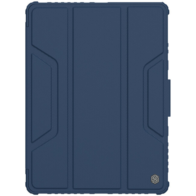 Nillkin - Tablethoes geschikt voor iPad 2021 (10.2 Inch) - PU Leren Extreme Tri-Fold Book Case - iPad 10.2 hoes met Camera protectie - iPad hoes Met Sleep/Wake-up Functie - Donker Blauw