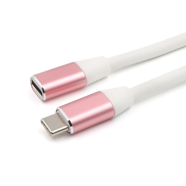 USB-C Verlengkabel - USB-C Kabel - Data en Laadkabel  - Ondersteunt 4K-beelden - 1 Meter - Rosé Goud