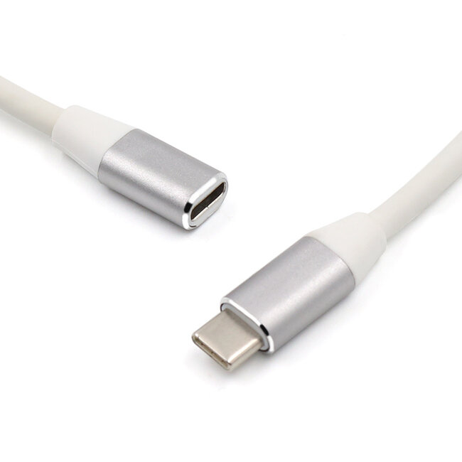 USB-C Verlengkabel - USB-C Kabel - Data en Laadkabel  - Ondersteunt 4K-beelden - 1 Meter - Grijs