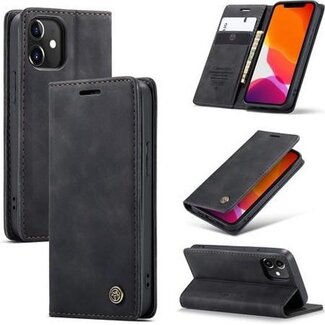 CaseMe CaseMe - iPhone 12 Mini hoesje - Wallet Book Case - Magneetsluiting - zwart