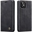 CaseMe - iPhone 12 Mini hoesje - Wallet Book Case - Magneetsluiting - zwart