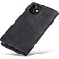 CaseMe - iPhone 12 Mini hoesje - Wallet Book Case - Magneetsluiting - zwart