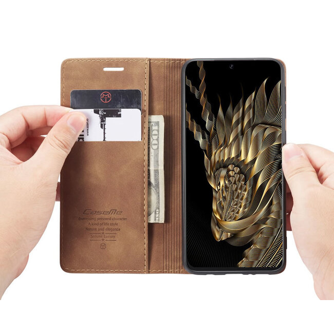 CaseMe - Samsung Galaxy S20 hoesje - Wallet Book Case - Magneetsluiting - Licht Bruin