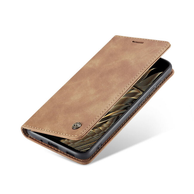 CaseMe - Samsung Galaxy S20 hoesje - Wallet Book Case - Magneetsluiting - Licht Bruin