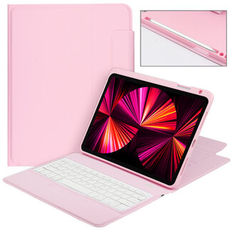 Case2go Case2go -  Bluetooth Keyboard Hoes geschikt voor Apple iPad Pro 11 (2021/2020/2018) - QWERTY - Tablet Hoes - Wake/Sleep functie - Roze