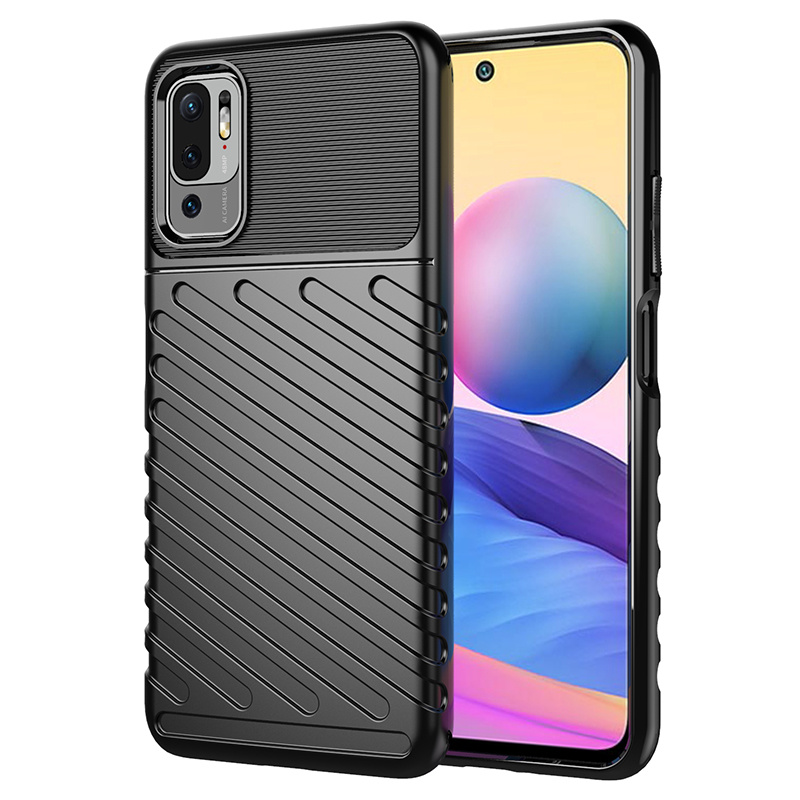 Case2go - Hoesje geschikt voor Xiaomi Redmi Note 10 5G - Schokbestendige TPU Back Cover - Zwart afbeelding