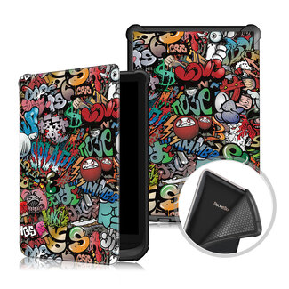 Case2go Case2go - E-reader hoesje voor PocketBook Touch HD 3 - Sleepcover - Auto/Wake functie - Magnetische sluiting - Graffiti