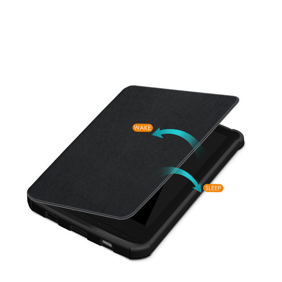 Case2go Case2go - E-reader hoesje voor PocketBook Touch Lux 5 - Sleepcover - Auto/Wake functie - Magnetische sluiting - Zwart