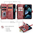 CaseMe - Telefoonhoesje geschikt voor iPhone 13 - Wallet Book Case met ritssluiting - Magneetsluiting - Rood