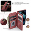 CaseMe - Telefoonhoesje geschikt voor iPhone 13 - Wallet Book Case met ritssluiting - Magneetsluiting - Rood