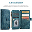 CaseMe - Telefoonhoesje geschikt voor iPhone 13 - Wallet Book Case met ritssluiting - Magneetsluiting - Blauw