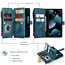 CaseMe - Telefoonhoesje geschikt voor iPhone 13 - Wallet Book Case met ritssluiting - Magneetsluiting - Blauw