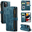 CaseMe - Telefoonhoesje geschikt voor iPhone 12 Pro Max - Wallet Book Case met ritssluiting - Magneetsluiting - Blauw