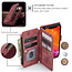 CaseMe - Telefoonhoesje geschikt voor iPhone 12/12 Pro - Wallet Book Case met ritssluiting - Magneetsluiting - Rood