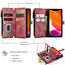 CaseMe - Telefoonhoesje geschikt voor iPhone 12/12 Pro - Wallet Book Case met ritssluiting - Magneetsluiting - Rood