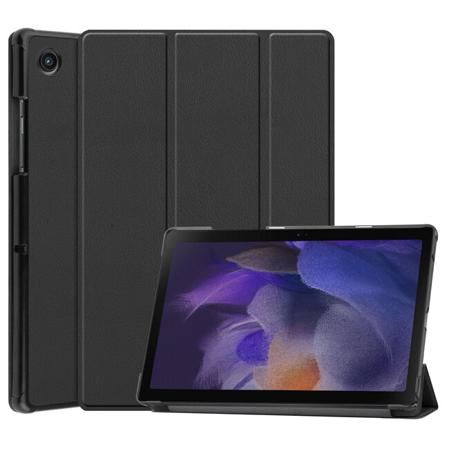 Tablet hoes geschikt voor Samsung Galaxy Tab A8 (2022 &amp; 2021) tri-fold hoes met auto/wake functie - 10.5 inch - Zwart