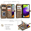 CaseMe - Telefoonhoesje geschikt voor Samsung Galaxy A72 - Wallet Book Case met ritssluiting - Magneetsluiting - Bruin