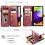 CaseMe - Telefoonhoesje geschikt voor Samsung Galaxy A72 - Wallet Book Case met ritssluiting - Magneetsluiting - Rood