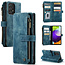 CaseMe - Telefoonhoesje geschikt voor Samsung Galaxy A72 - Wallet Book Case met ritssluiting - Magneetsluiting - Blauw