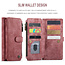 CaseMe - Telefoonhoesje geschikt voor iPhone 13 Pro Max - Wallet Book Case met ritssluiting - Magneetsluiting - Rood