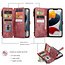 CaseMe - Telefoonhoesje geschikt voor iPhone 13 Pro Max - Wallet Book Case met ritssluiting - Magneetsluiting - Rood