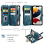 CaseMe - Telefoonhoesje geschikt voor iPhone 13 Pro - Wallet Book Case met ritssluiting - Magneetsluiting - Blauw