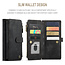 CaseMe - Telefoonhoesje geschikt voor Samsung Galaxy S21 FE - Wallet Book Case met ritssluiting - Magneetsluiting - Zwart