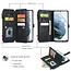 CaseMe - Telefoonhoesje geschikt voor Samsung Galaxy S21 FE - Wallet Book Case met ritssluiting - Magneetsluiting - Zwart