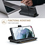 CaseMe - Telefoonhoesje geschikt voor Samsung Galaxy S21 FE - Wallet Book Case met ritssluiting - Magneetsluiting - Zwart