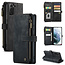 CaseMe - Telefoonhoesje geschikt voor Samsung Galaxy S21 FE - Wallet Book Case met ritssluiting - Magneetsluiting - Zwart