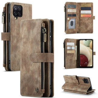 CaseMe CaseMe - Telefoonhoesje geschikt voor Samsung Galaxy S21 FE - Wallet Book Case met ritssluiting - Magneetsluiting - Bruin