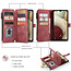 CaseMe - Telefoonhoesje geschikt voor Samsung Galaxy A12 - Wallet Book Case met ritssluiting - Magneetsluiting - Rood