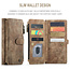 CaseMe - Telefoonhoesje geschikt voor iPhone 13 Pro Max - Wallet Book Case met ritssluiting - Magneetsluiting - Bruin